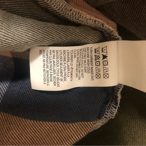 Lucky Brand Plaid Button Up Shirt Long Sleeves Size Small Viscose & Modal Airy - Picture 12 of 13